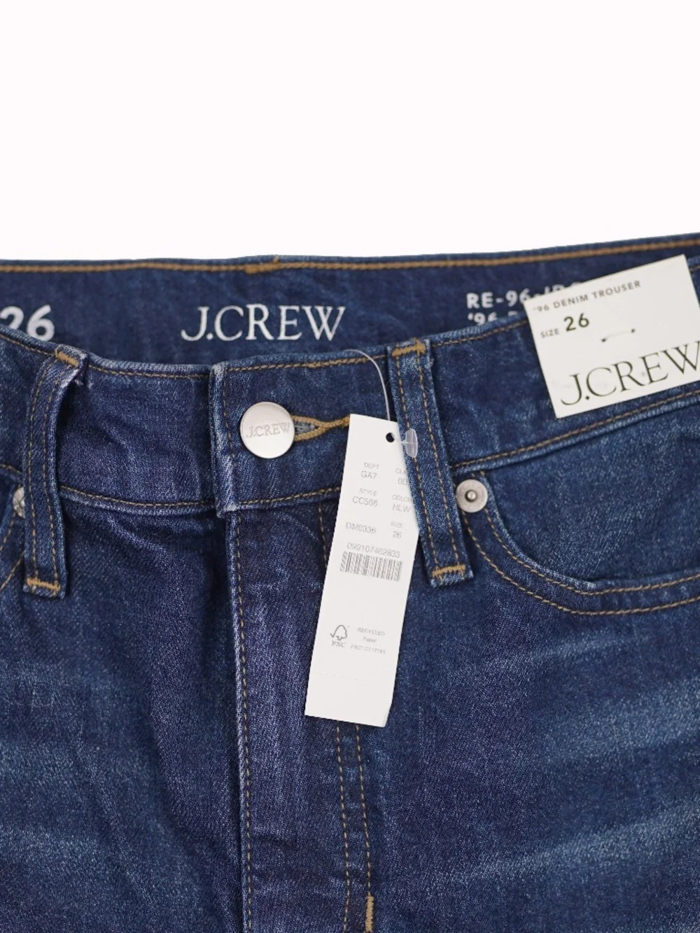 New JCREW Size 26 High-Rise Denim Trouser Jeans $158 CC566